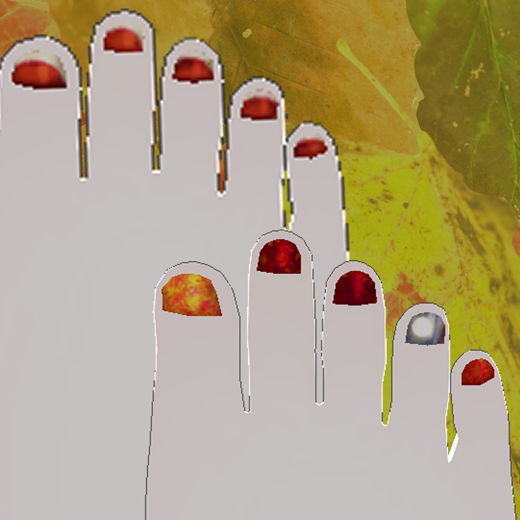 AutumnNail 2種【沙猫京狐専用ネイルテクスチャ】