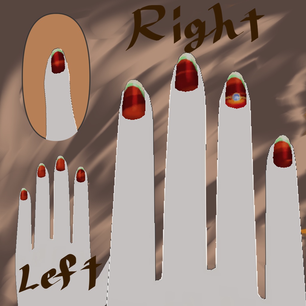 AutumnNail 2種【沙猫京狐専用ネイルテクスチャ】