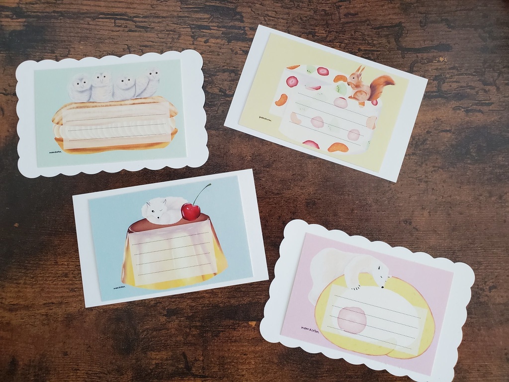 雪国動物×スイーツのメッセージシール