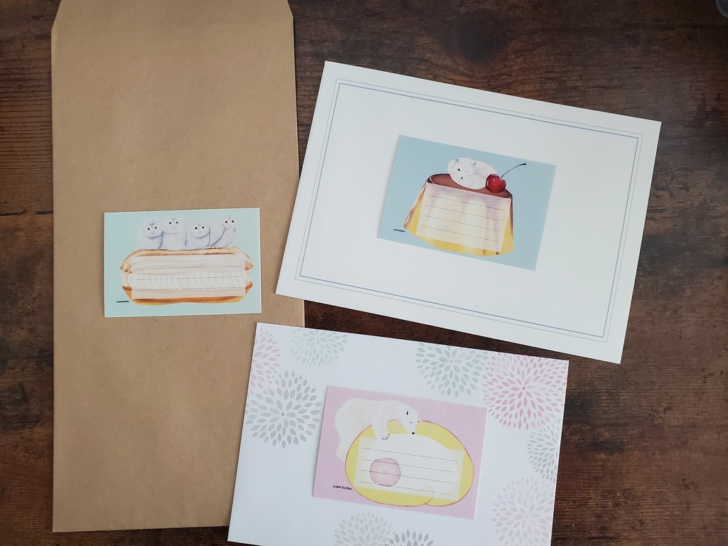 雪国動物×スイーツのメッセージシール