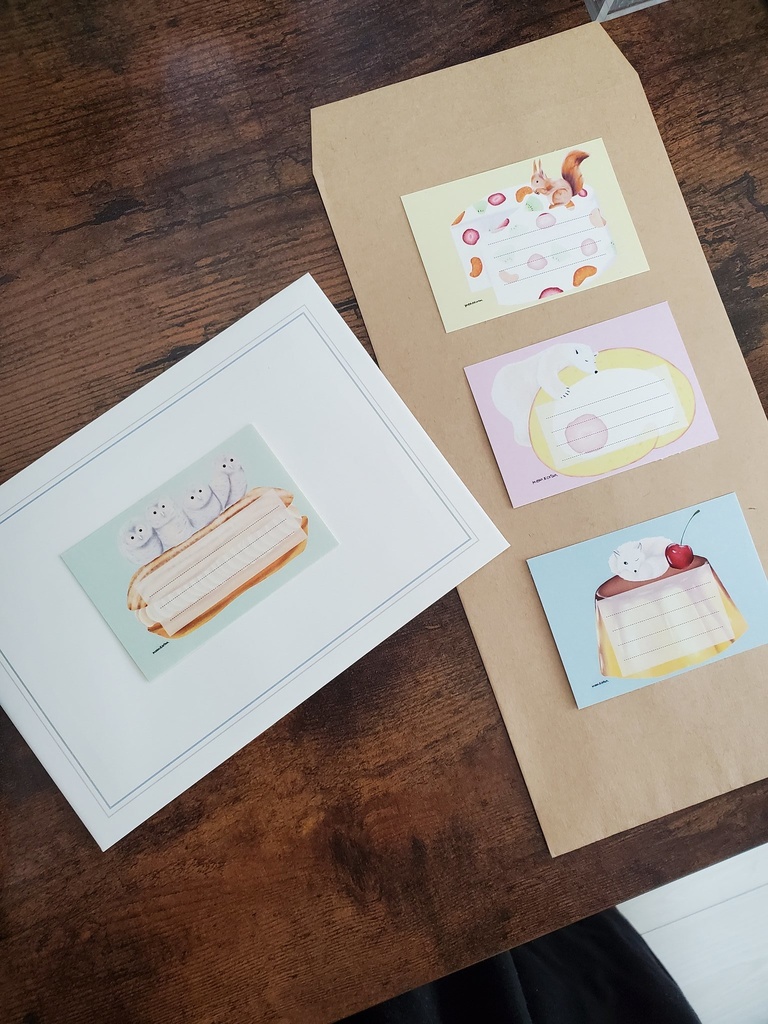 雪国動物×スイーツのメッセージシール