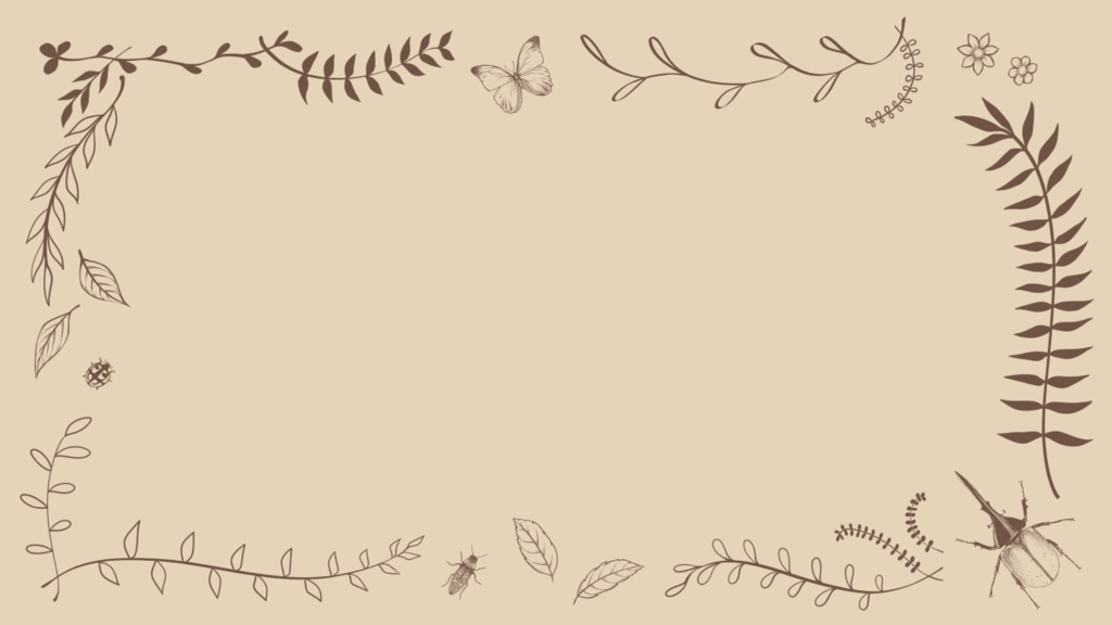 昆虫と植物のフレーム5色セット
