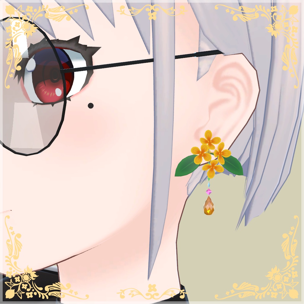 金木犀【ピアス/ヘアアクセサリー】3Dモデル