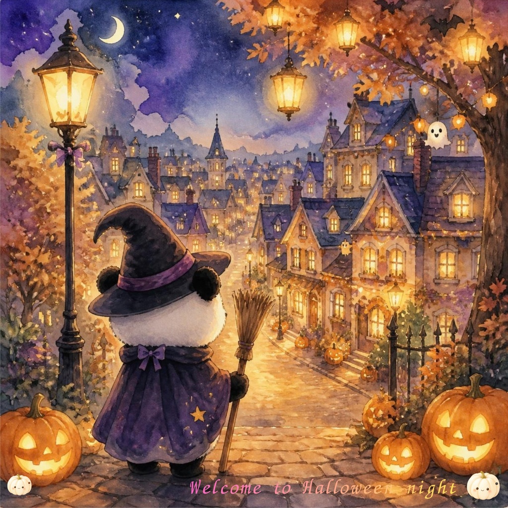 ハロウィンな夜の街　デジタルペーパー