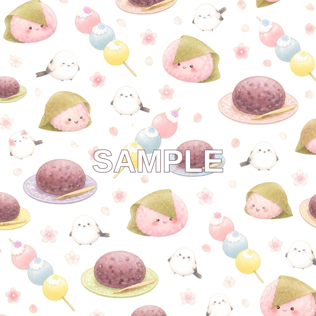 ゆるかわいい和柄 5セット デジタルペーパー