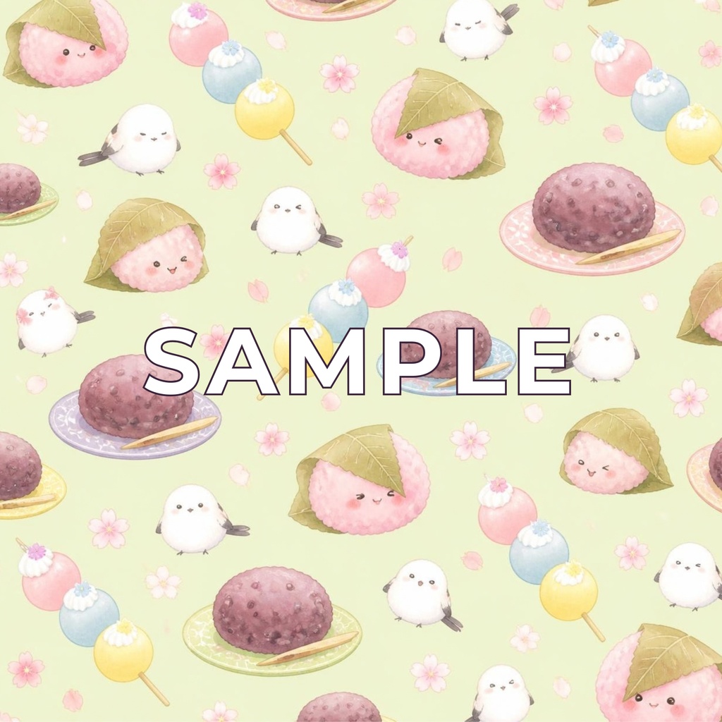 ゆるかわいい和柄　5セット　デジタルペーパー