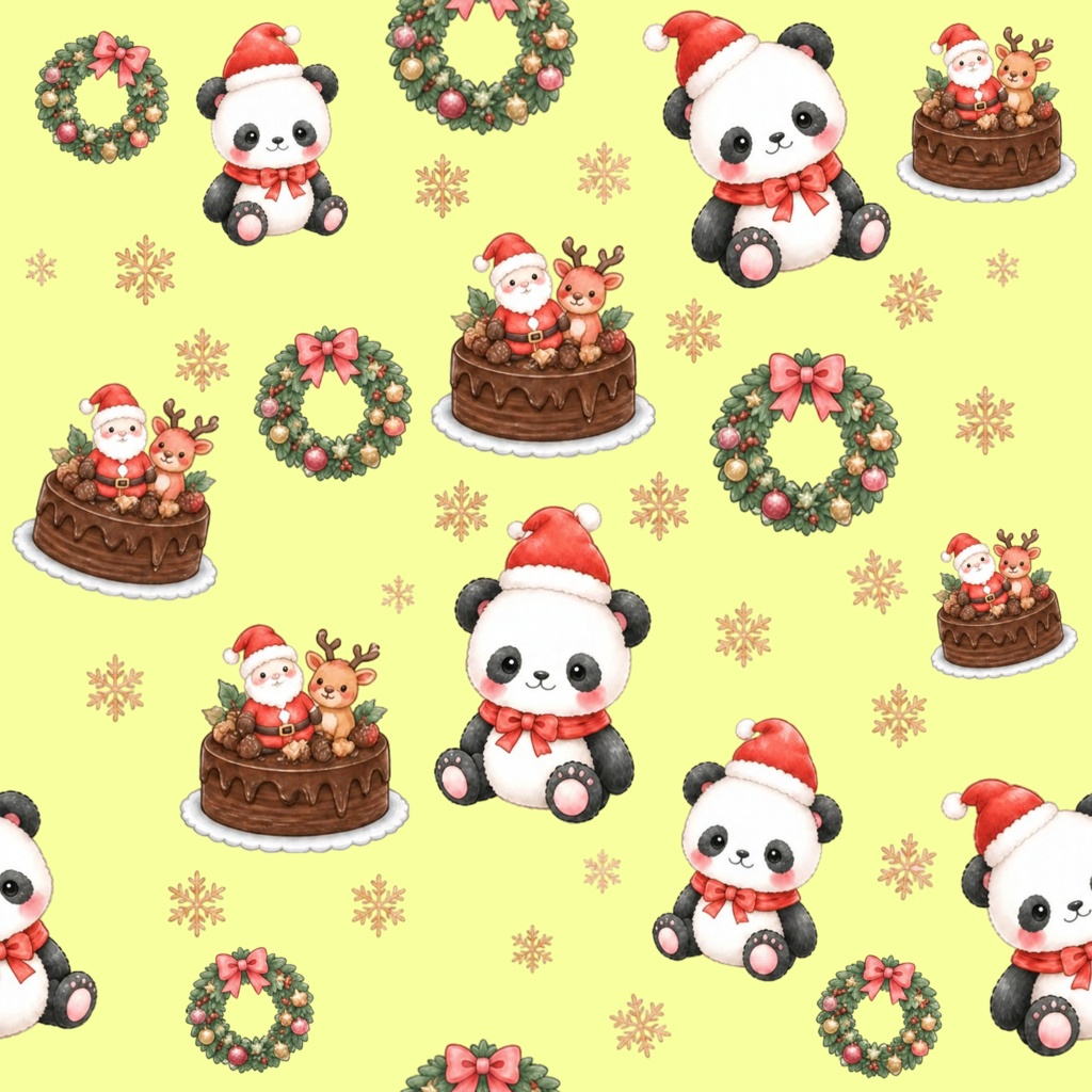 かわいいパンダとチョコケーキ