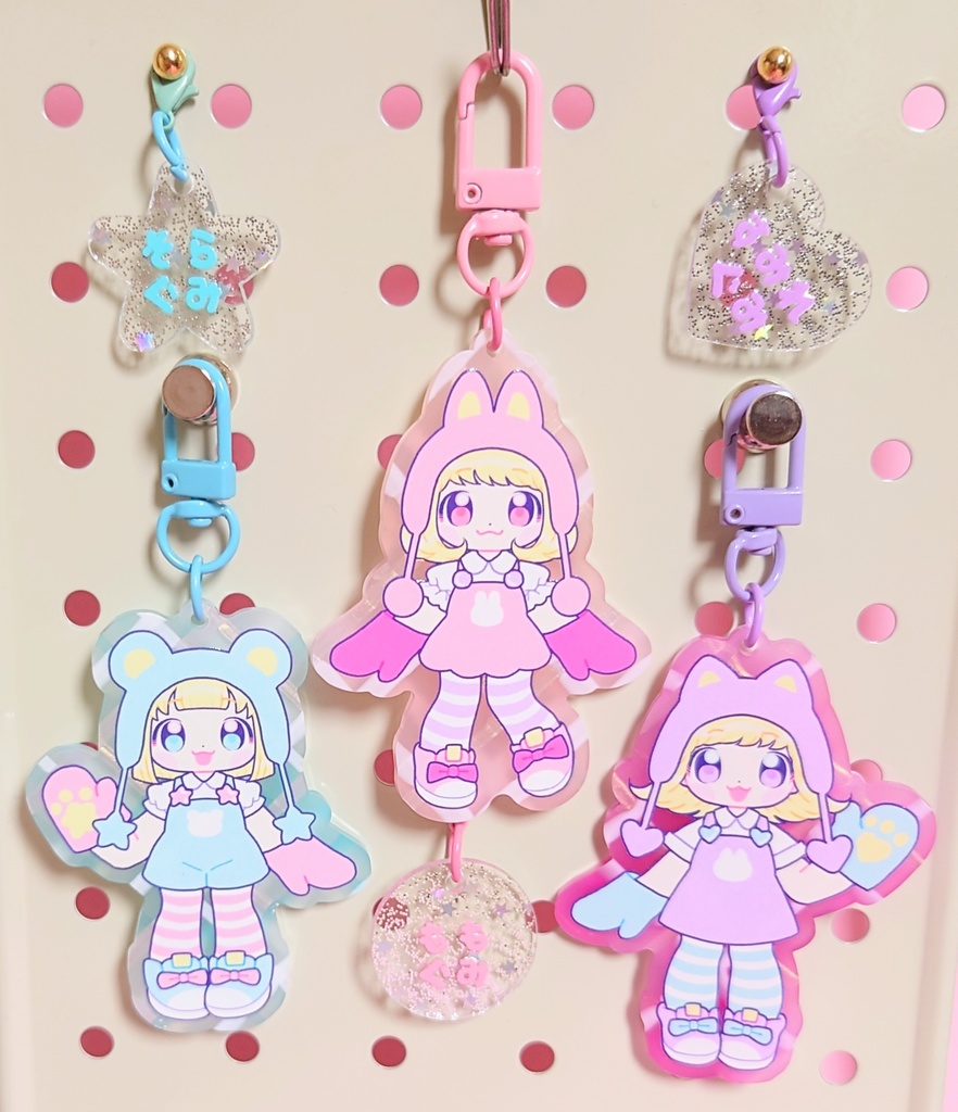 もも・そら・すみれアクキー