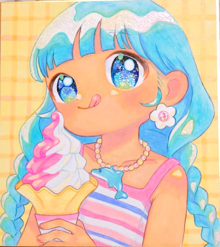 色紙【ハッピーアイスクリーム】