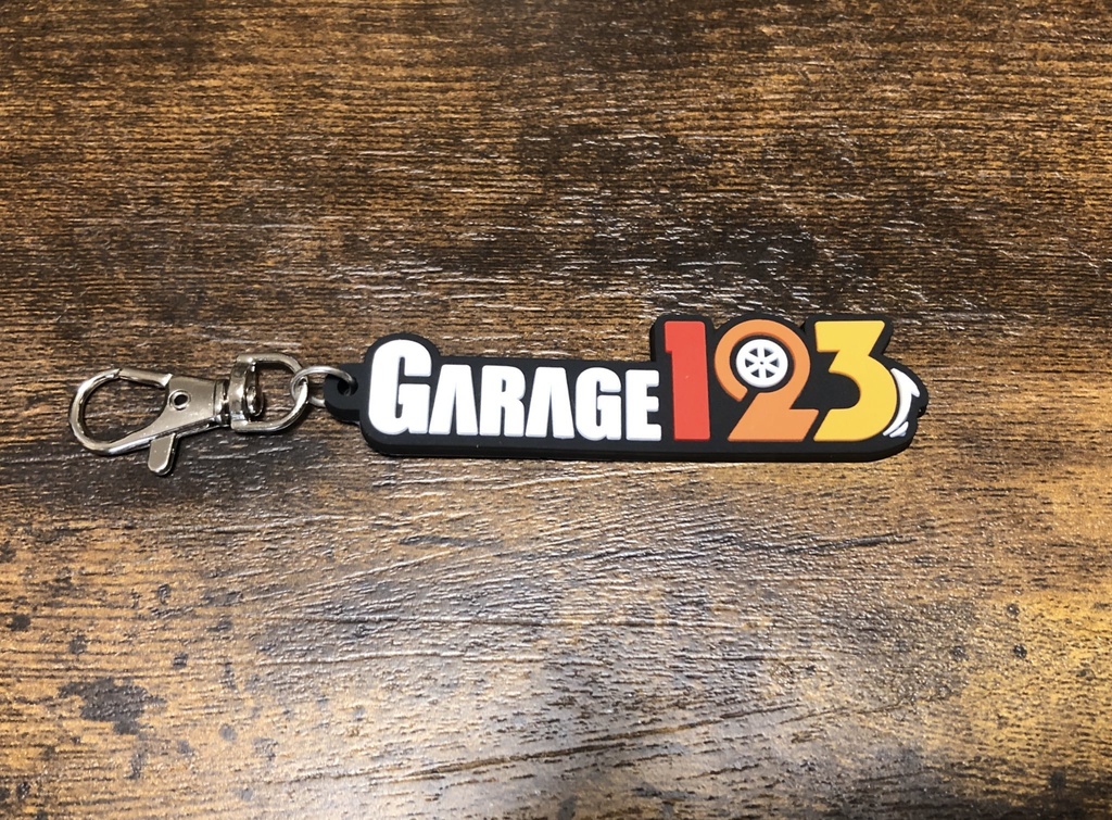 Garage123 ロゴラバーストラップキーホルダー