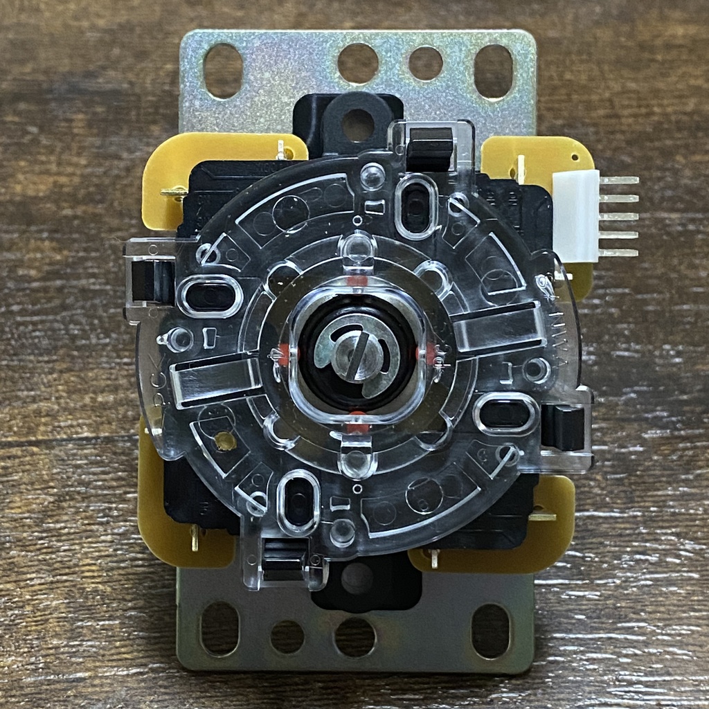 三和電子 JLFD-TP-8YT【シャフト着脱式 シャフトカバー アケコン用ベースプレート 5P基板タイプ】シャフト着脱式レバー