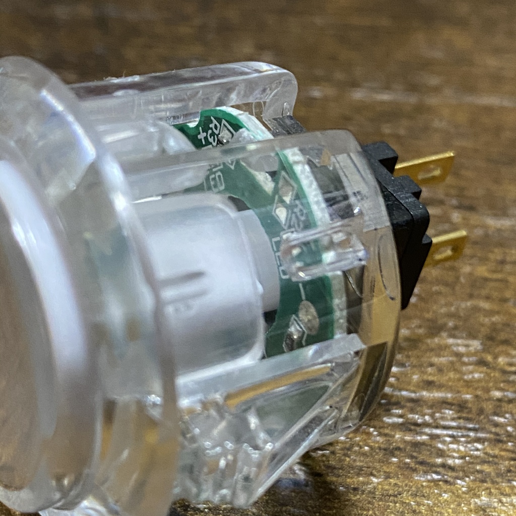 QANBA CRYSTAL LEDボタン 30mm クリア