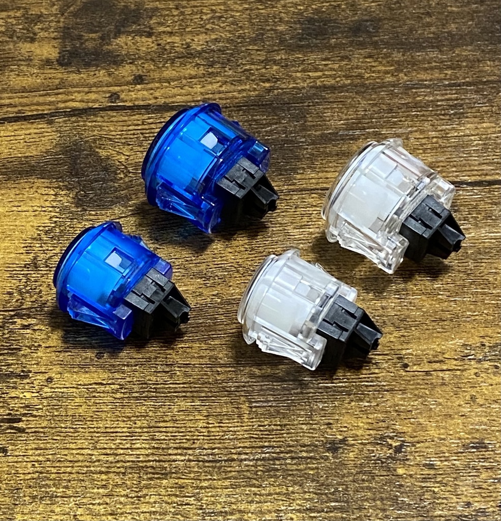 三和電子 コネクタ式クリアボタンA-OBSC-30/24 ブルー/クリア