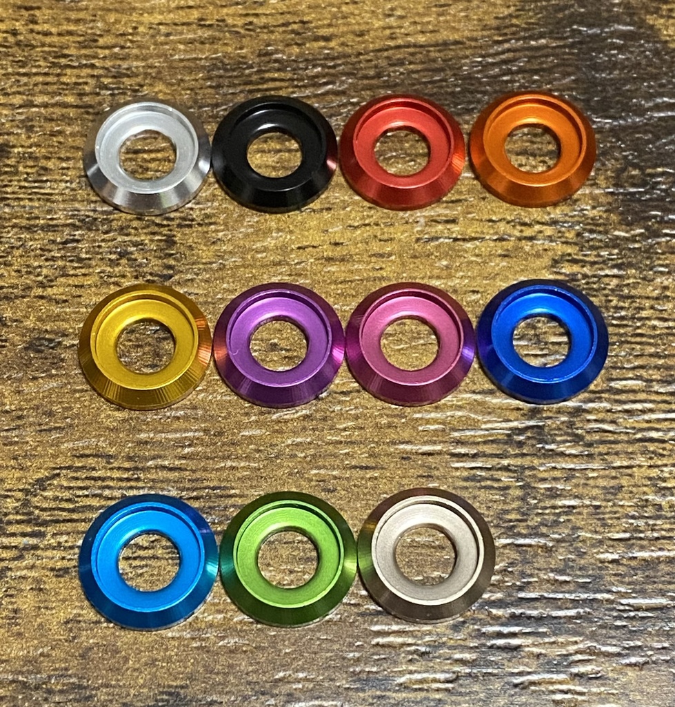 M4平頭ステンレス六角穴ボルト/飾りアルミワッシャー 6個セット