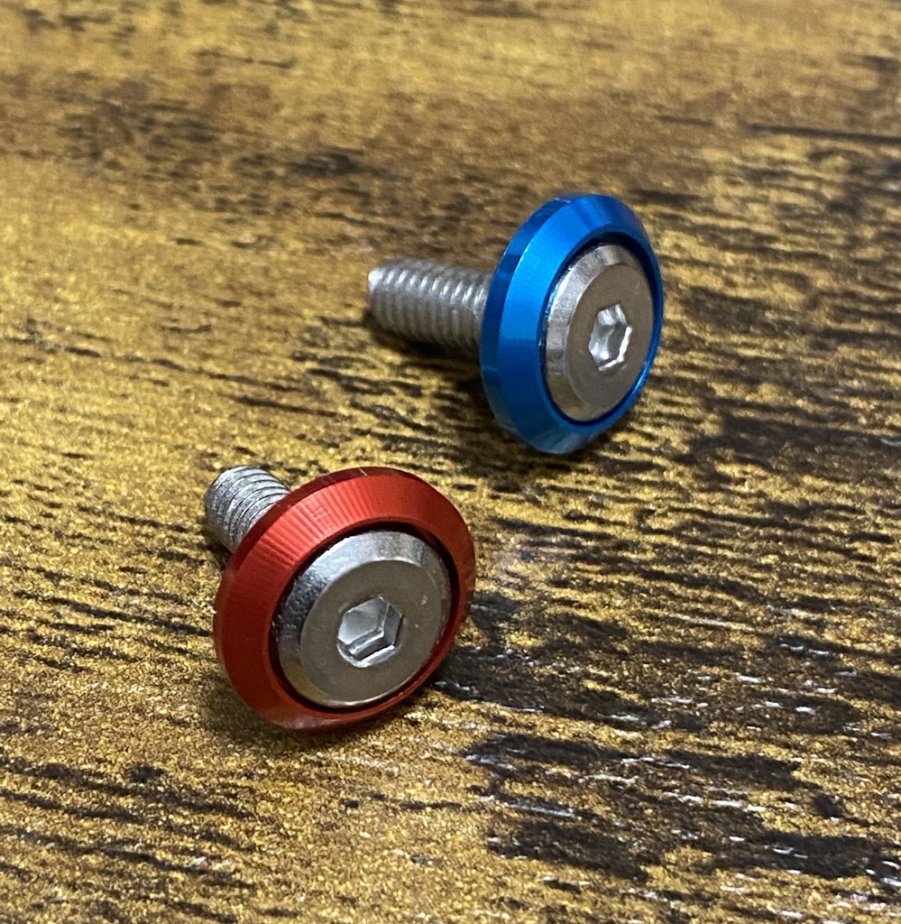 M4平頭ステンレス六角穴ボルト/飾りアルミワッシャー 6個セット