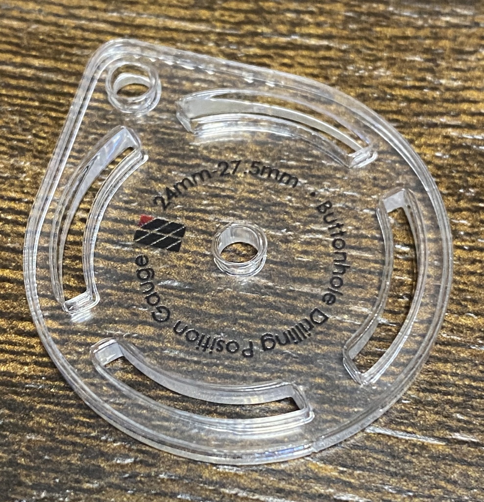 ボタンホール位置決めゲージ