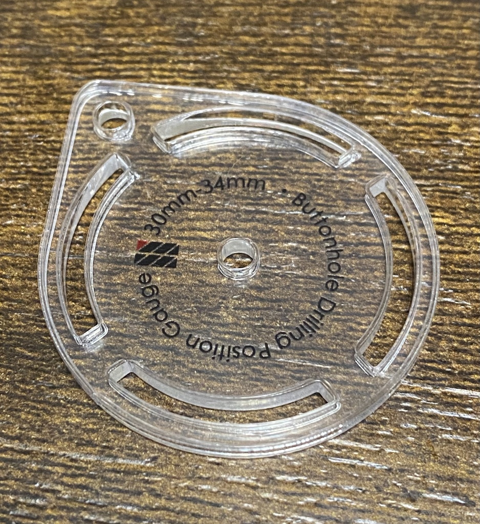 ボタンホール位置決めゲージ