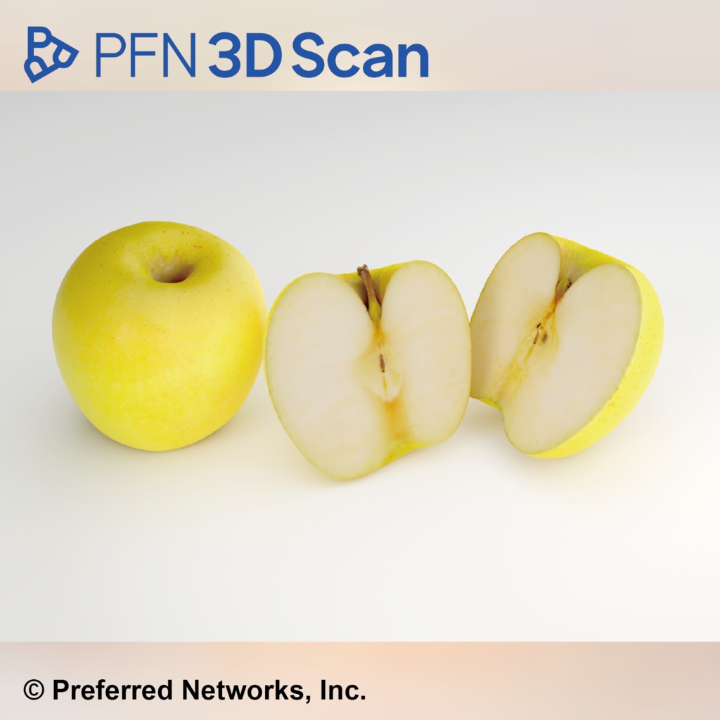 【PFN 3D Scan】青りんご(3点セット)