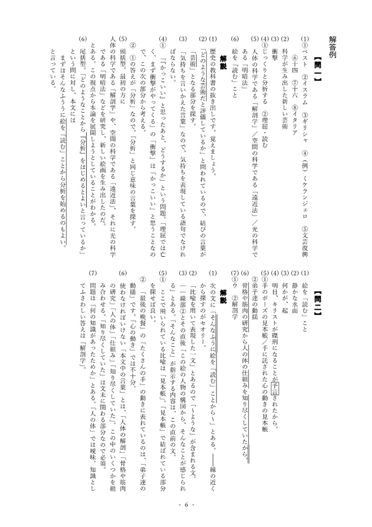 君は「最後の晩餐」を知っているか 解説・練習問題