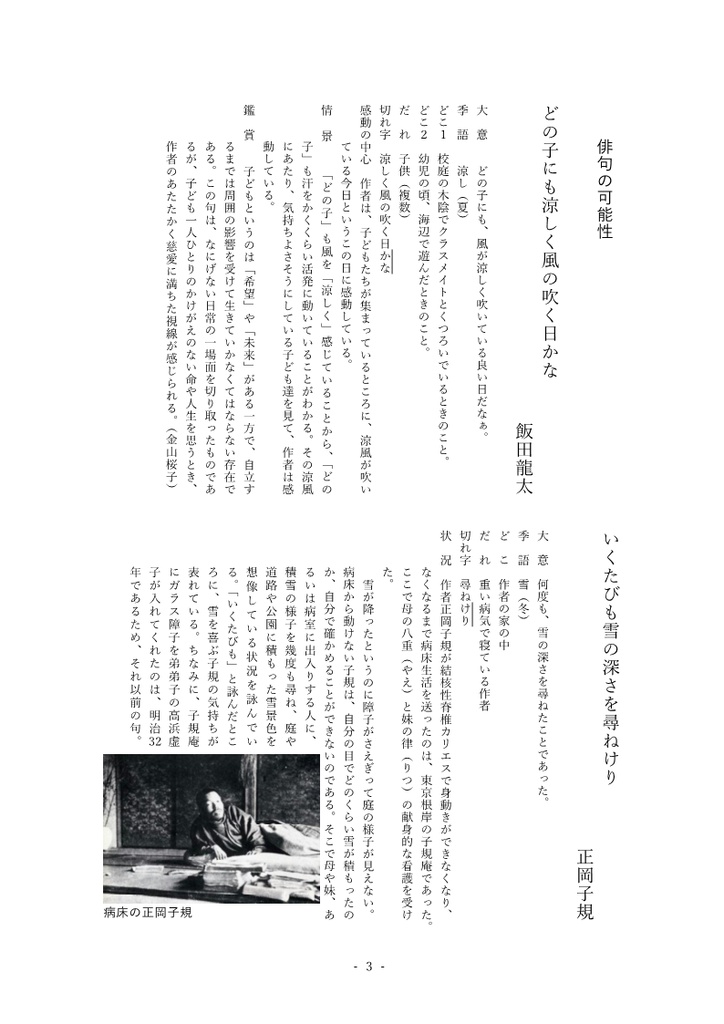俳句の可能性・俳句を味わう 解説