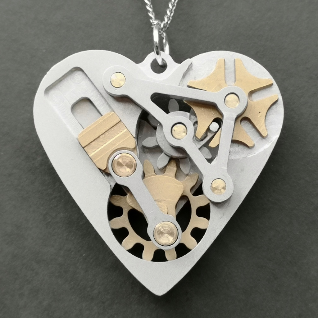 【身に着ける機構】Kinetic Heart【歯車・ギア・ネックレス】