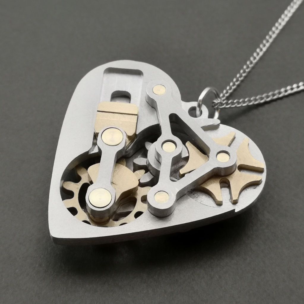 【身に着ける機構】Kinetic Heart【歯車・ギア・ネックレス】