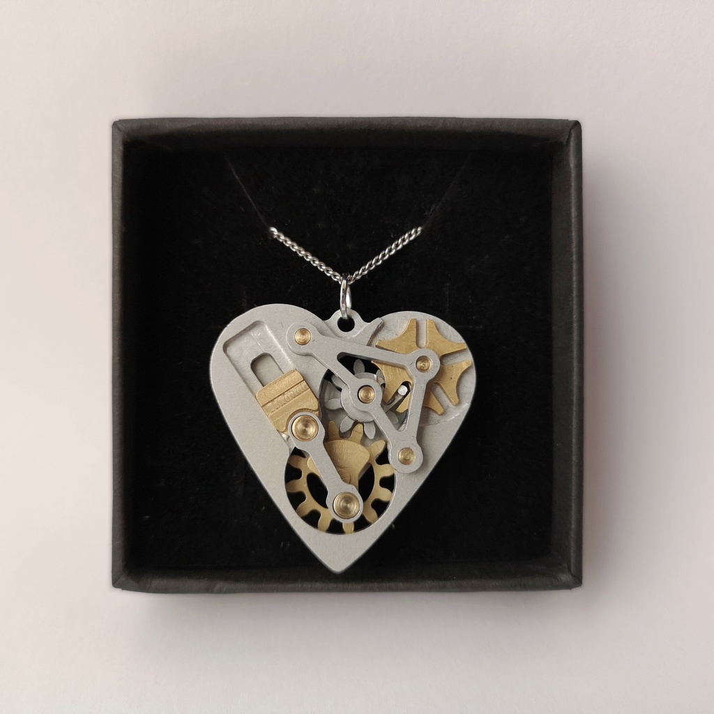 【身に着ける機構】Kinetic Heart【歯車・ギア・ネックレス】