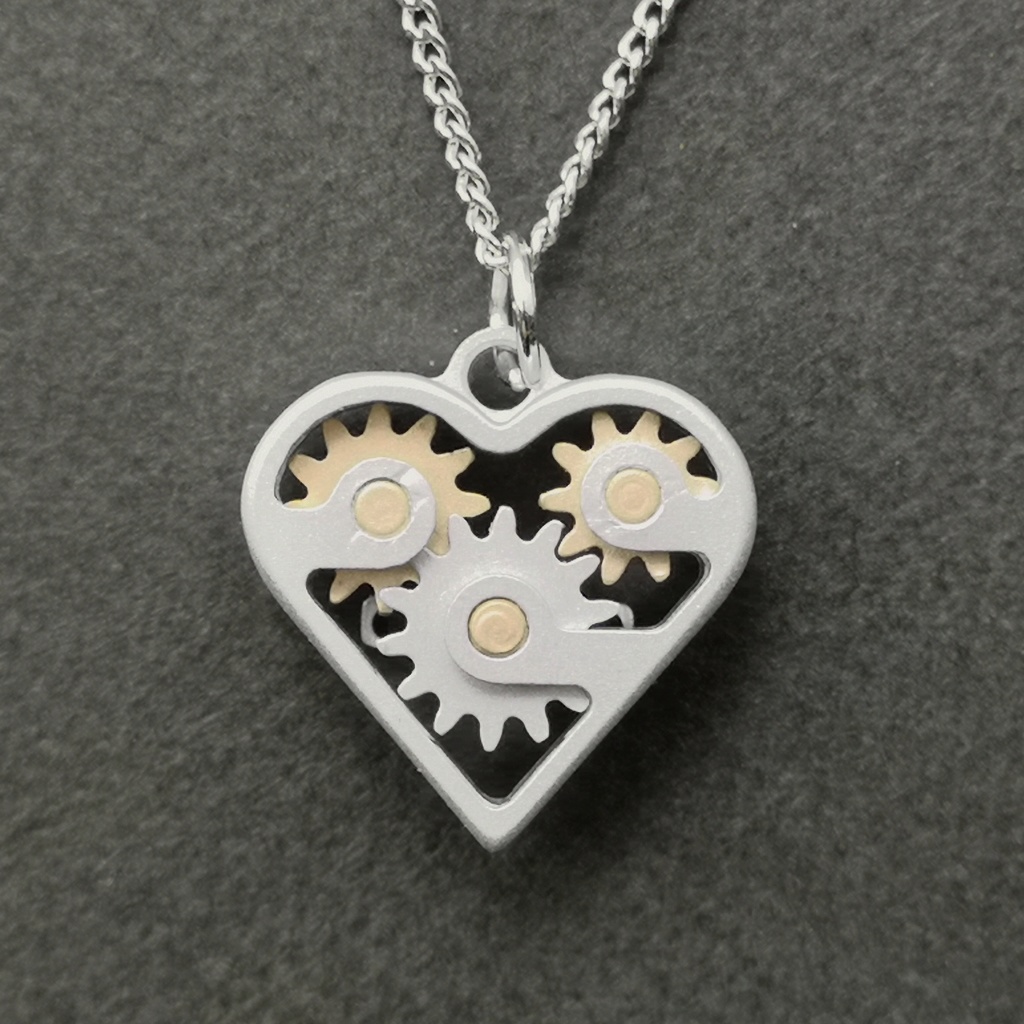 【身に着ける機構】Kinetic Heart S【歯車・ギア・ネックレス】