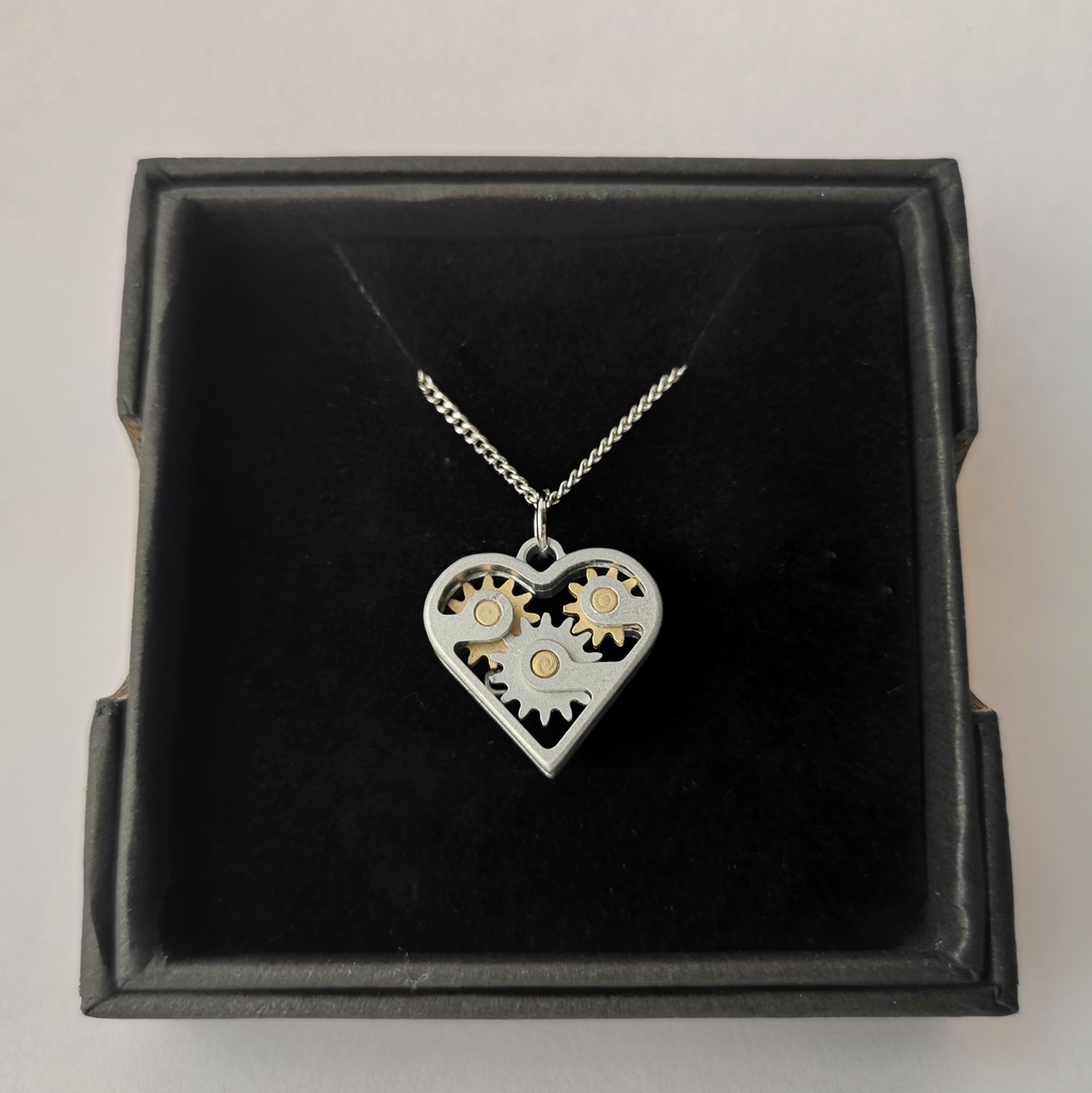 【身に着ける機構】Kinetic Heart S【歯車・ギア・ネックレス】