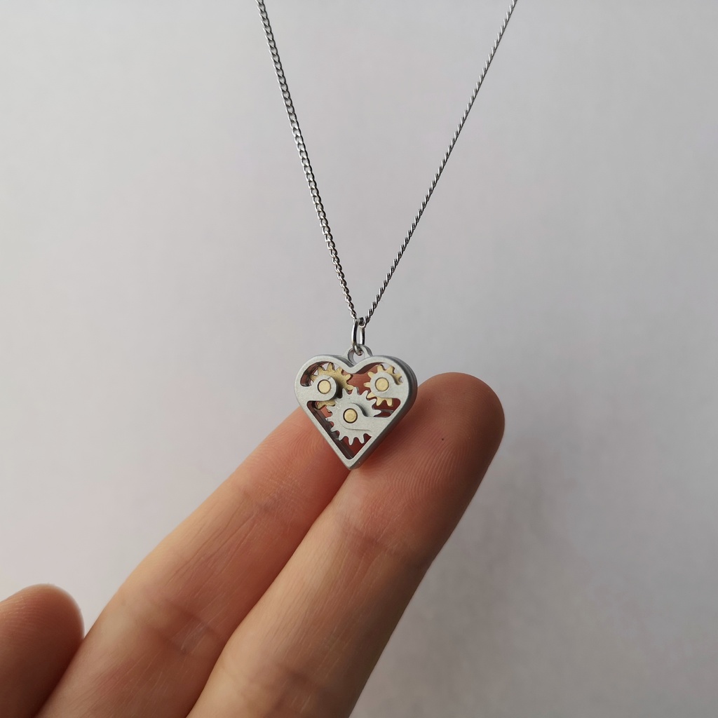 【身に着ける機構】Kinetic Heart S【歯車・ギア・ネックレス】