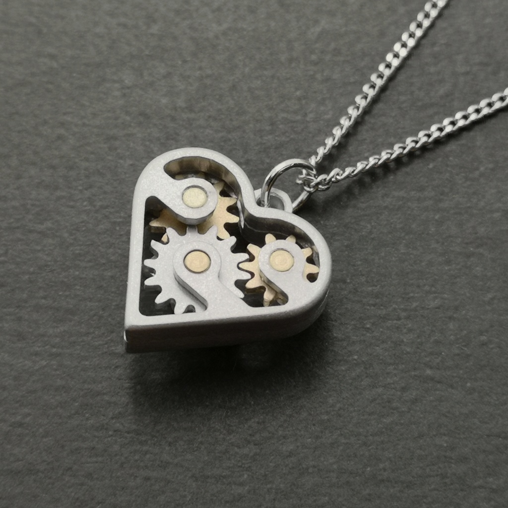 【身に着ける機構】Kinetic Heart S【歯車・ギア・ネックレス】