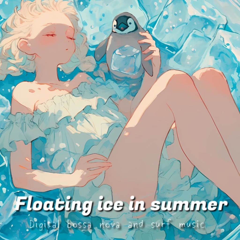 Floating ice in summer