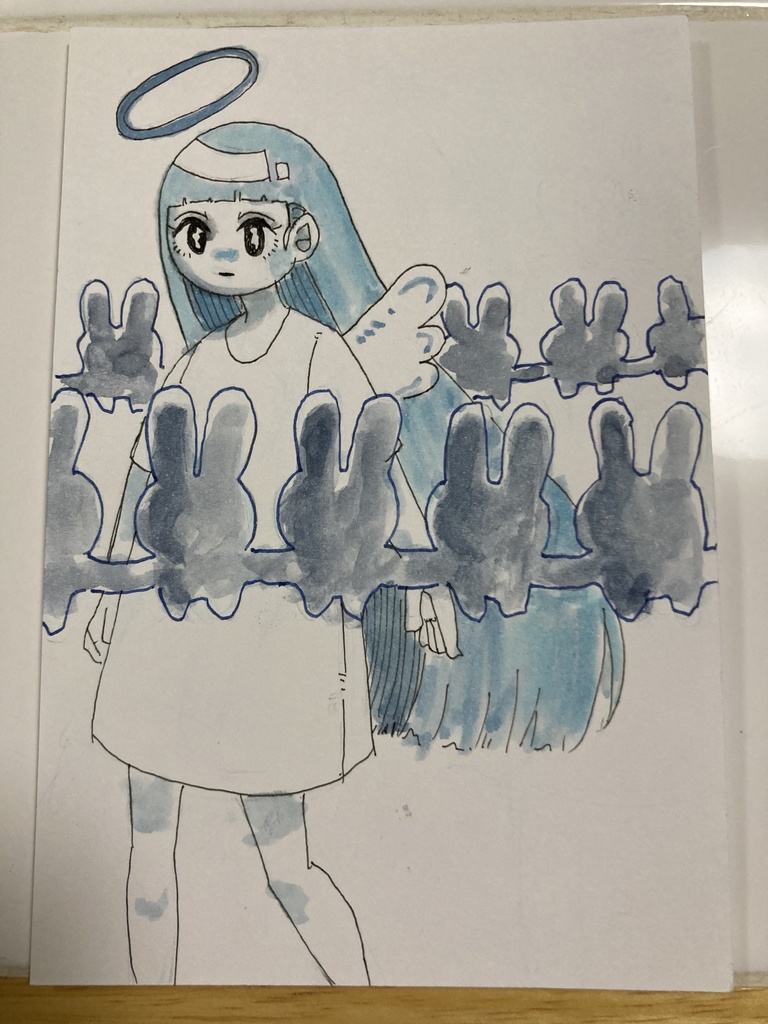 ポストカード 原画 「天使?」