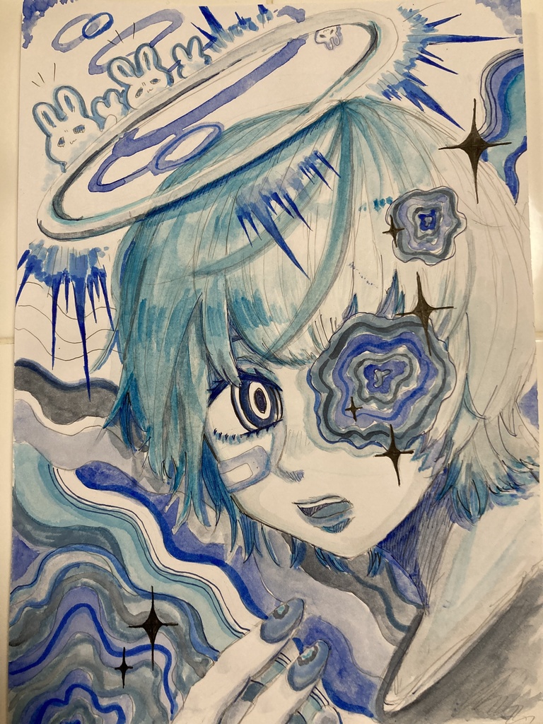 オリジナルイラスト 原画 「青」