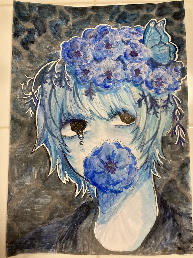 オリジナルイラスト 原画 「アネモネ」