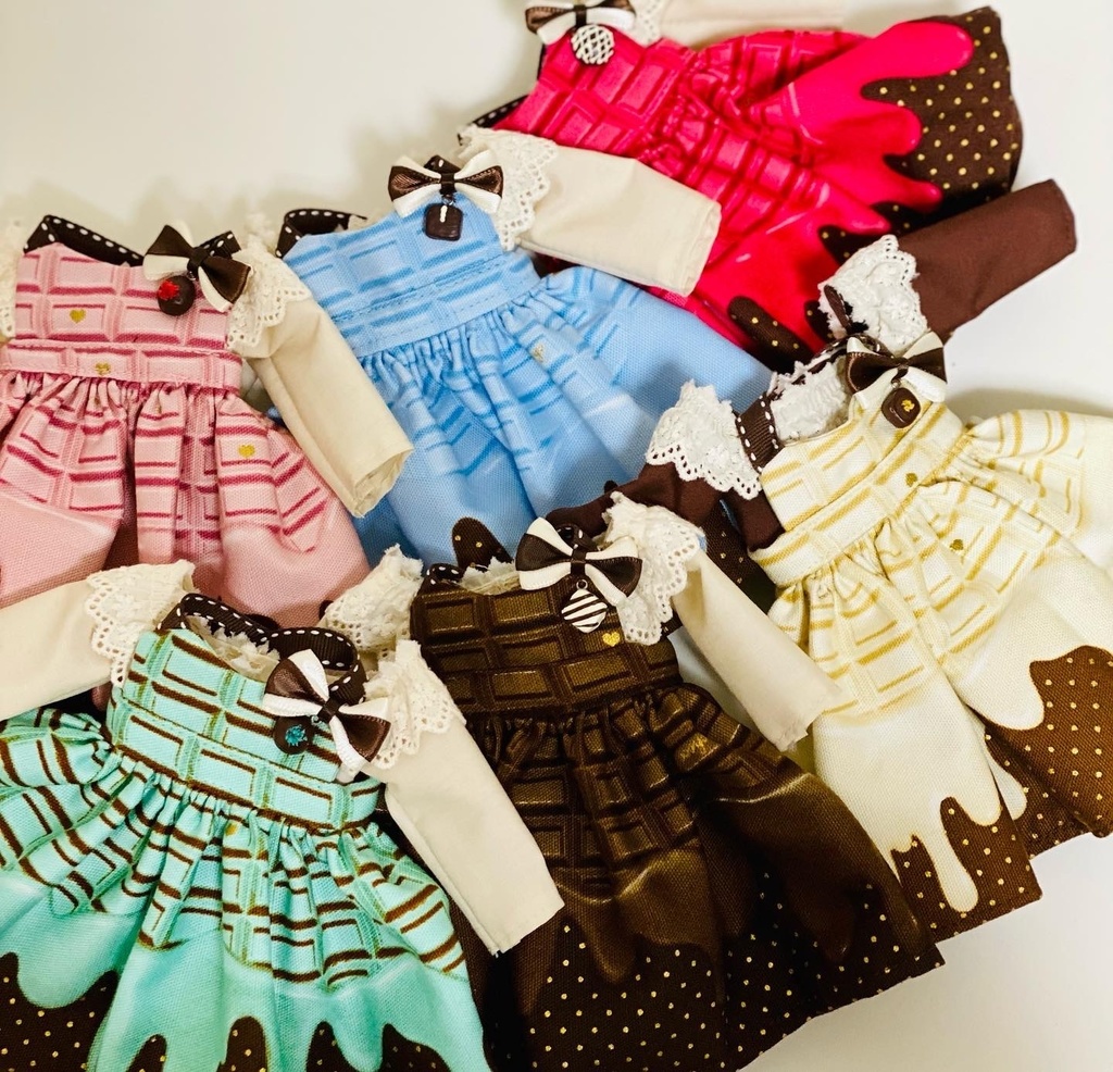 【幼SD】チョコレート柄ワンピースセット