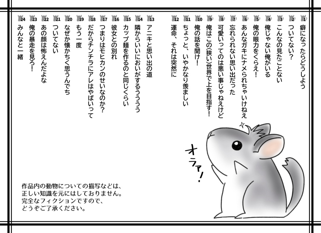 チンチラ転生~前世でチンピラだったはずの俺がチンチラに転生!こうなったらモフモフな可愛らしさでのし上がってやる!~