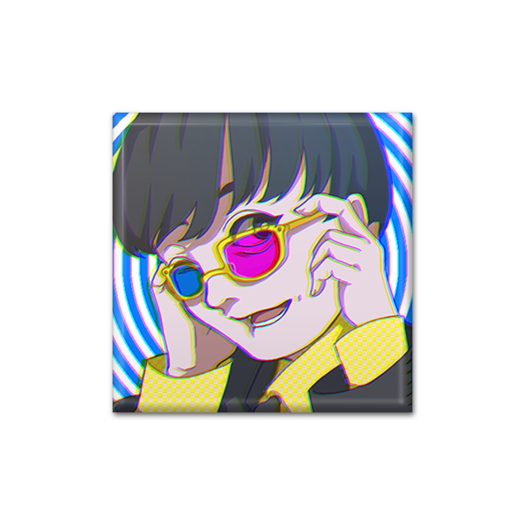 恋の3Dバッジ(青)