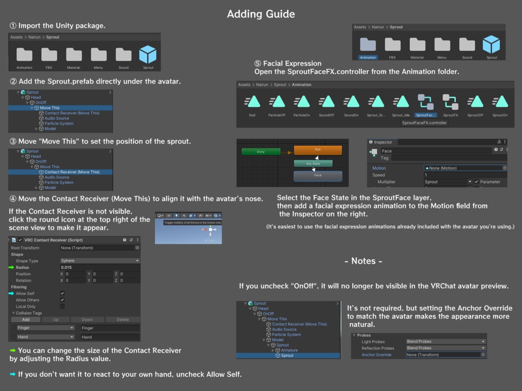 【VRChat】鼻ぽん発芽ギミック / Nose Boop Sprout Gimmick