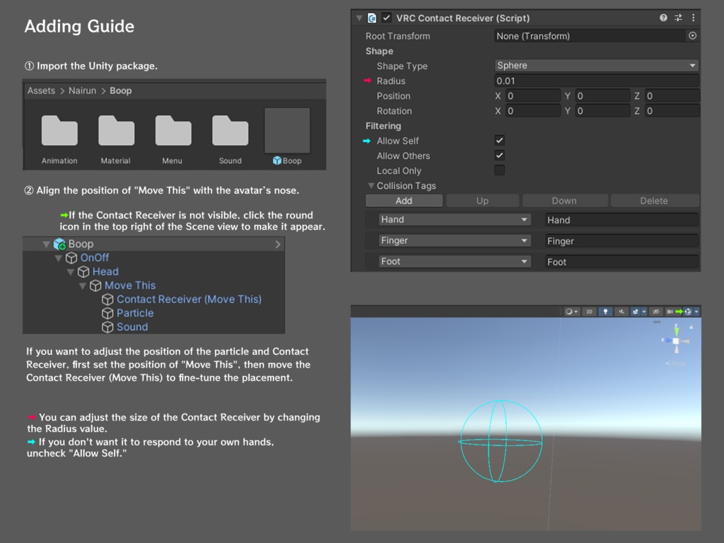 【無料あり】鼻ぽんギミック / Nose Boop Gimmick【VRChat】