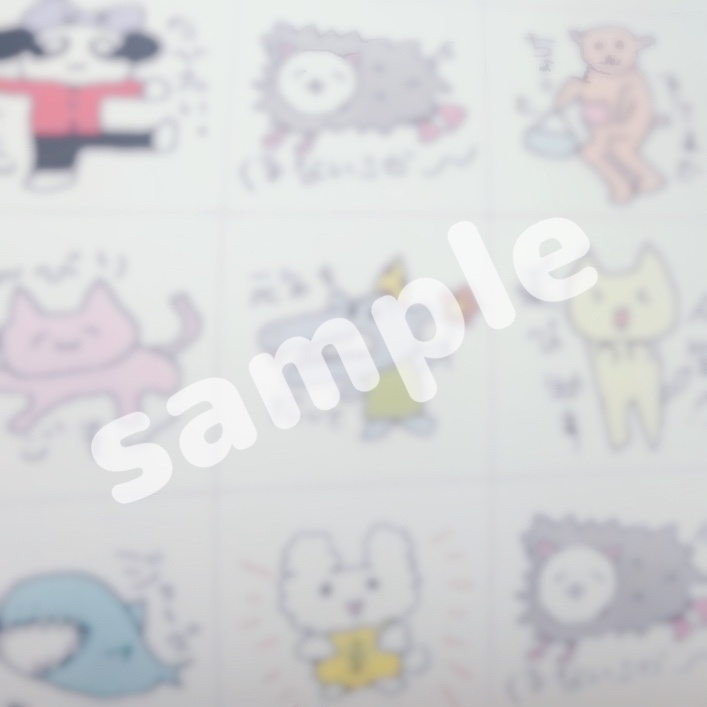 彩瀬凛子手描きシール3枚セット