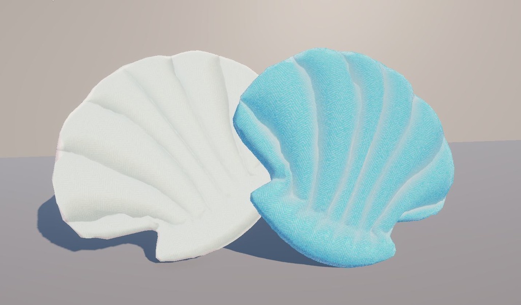 [無料]貝殻クッション3Dモデル