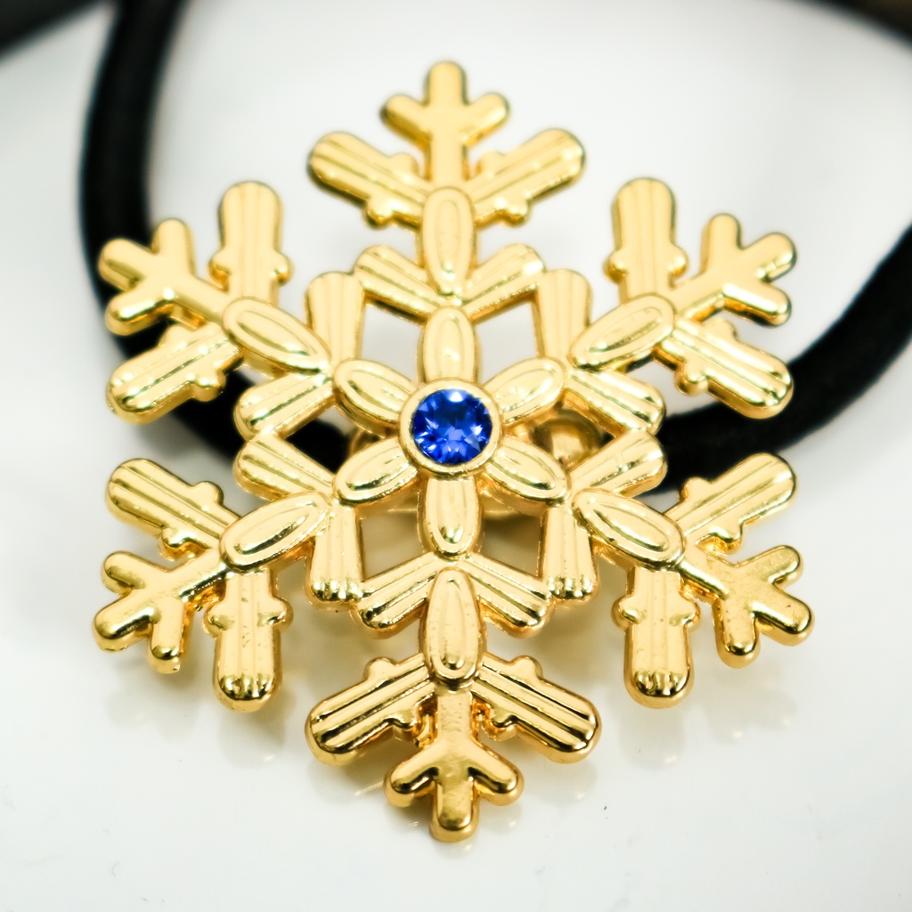 【Color Snow - 彩り結晶のヘアジュエリー】雪の結晶ヘアゴム ゴールド金具 選べるカラー9種類