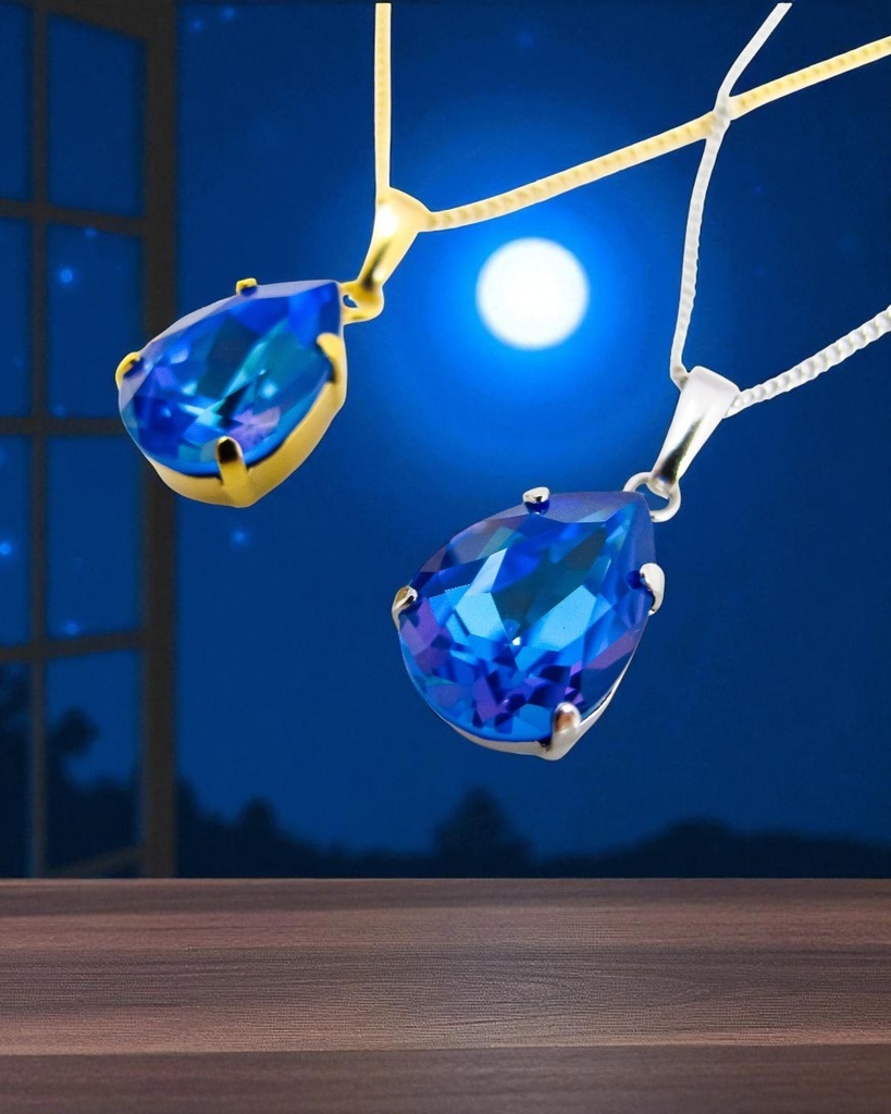 星影のディライトネックレス *ロイヤルブルーディライト* 金具の色が選べます