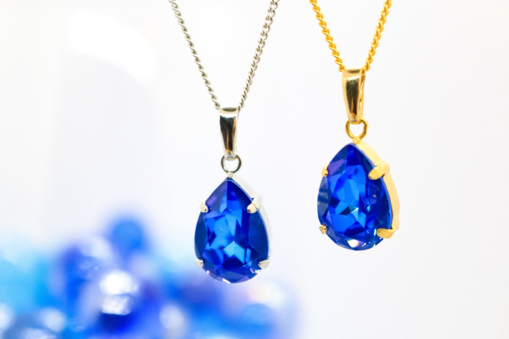 星影のディライトネックレス *ロイヤルブルーディライト* 金具の色が選べます