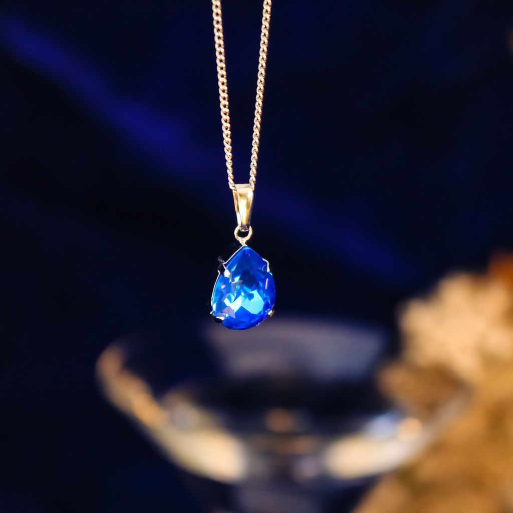 星影のディライトネックレス *ロイヤルブルーディライト* 金具の色が選べます