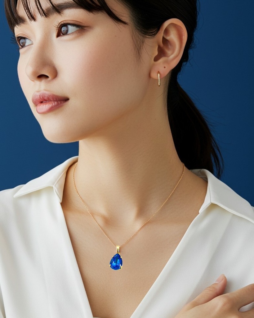 星影のディライトネックレス *ロイヤルブルーディライト* 金具の色が選べます