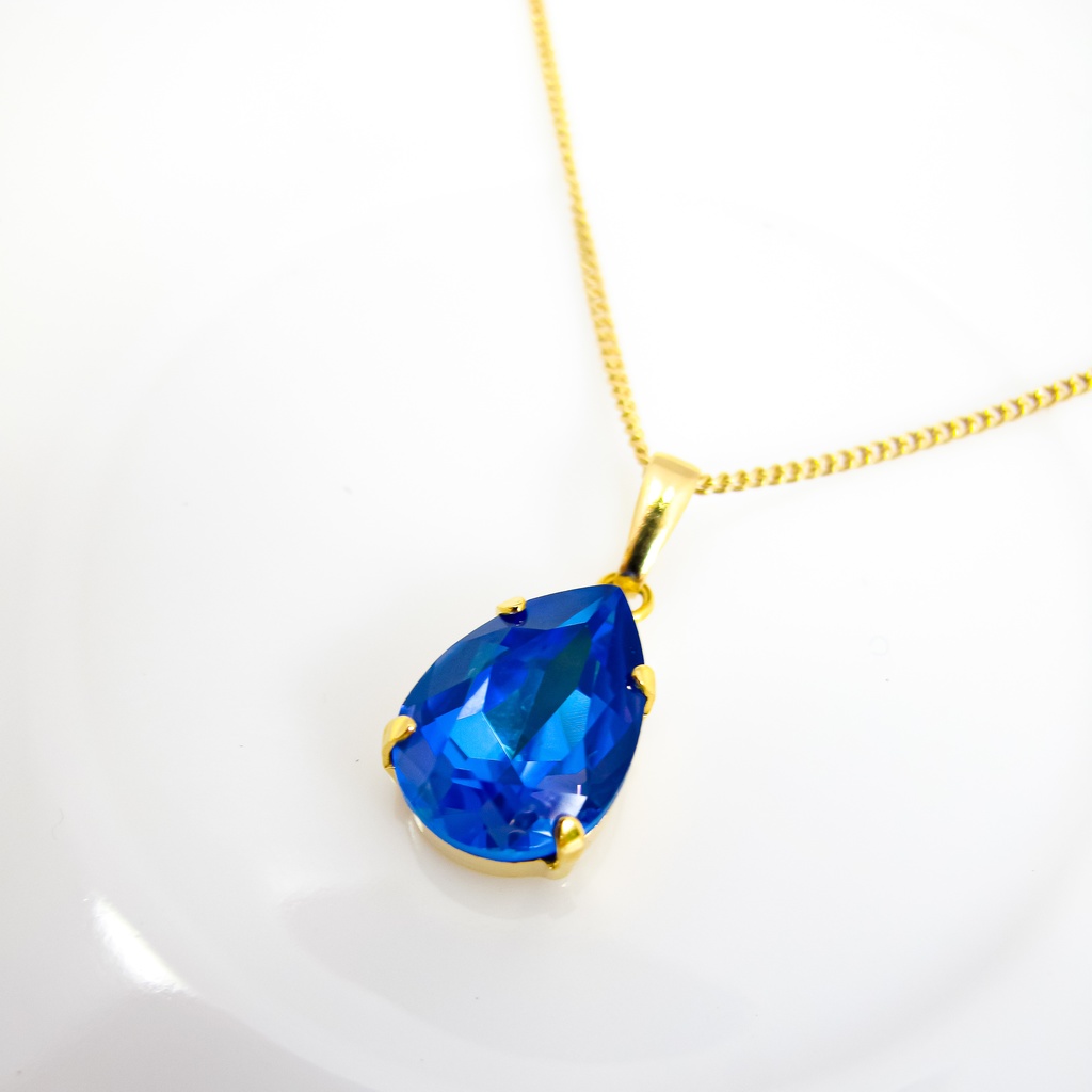 星影のディライトネックレス *ロイヤルブルーディライト* 金具の色が選べます