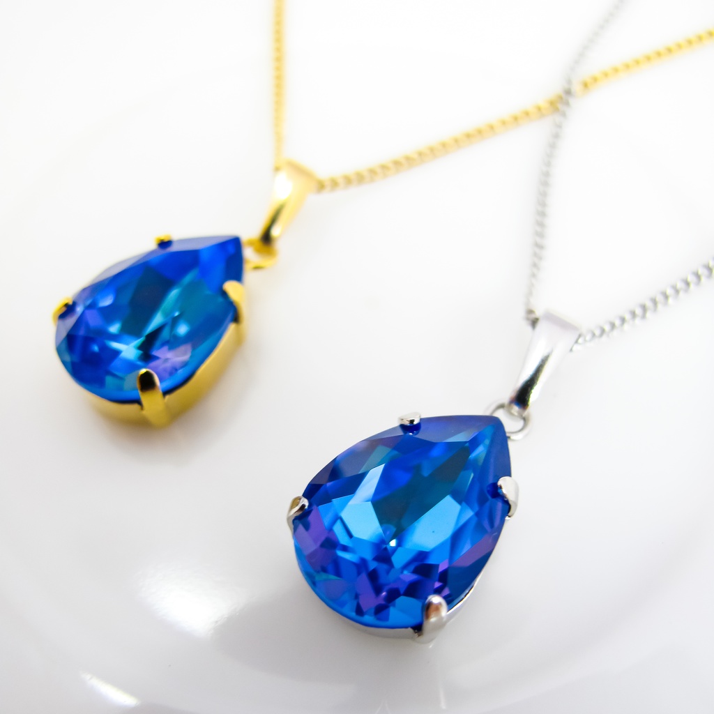星影のディライトネックレス *ロイヤルブルーディライト* 金具の色が選べます