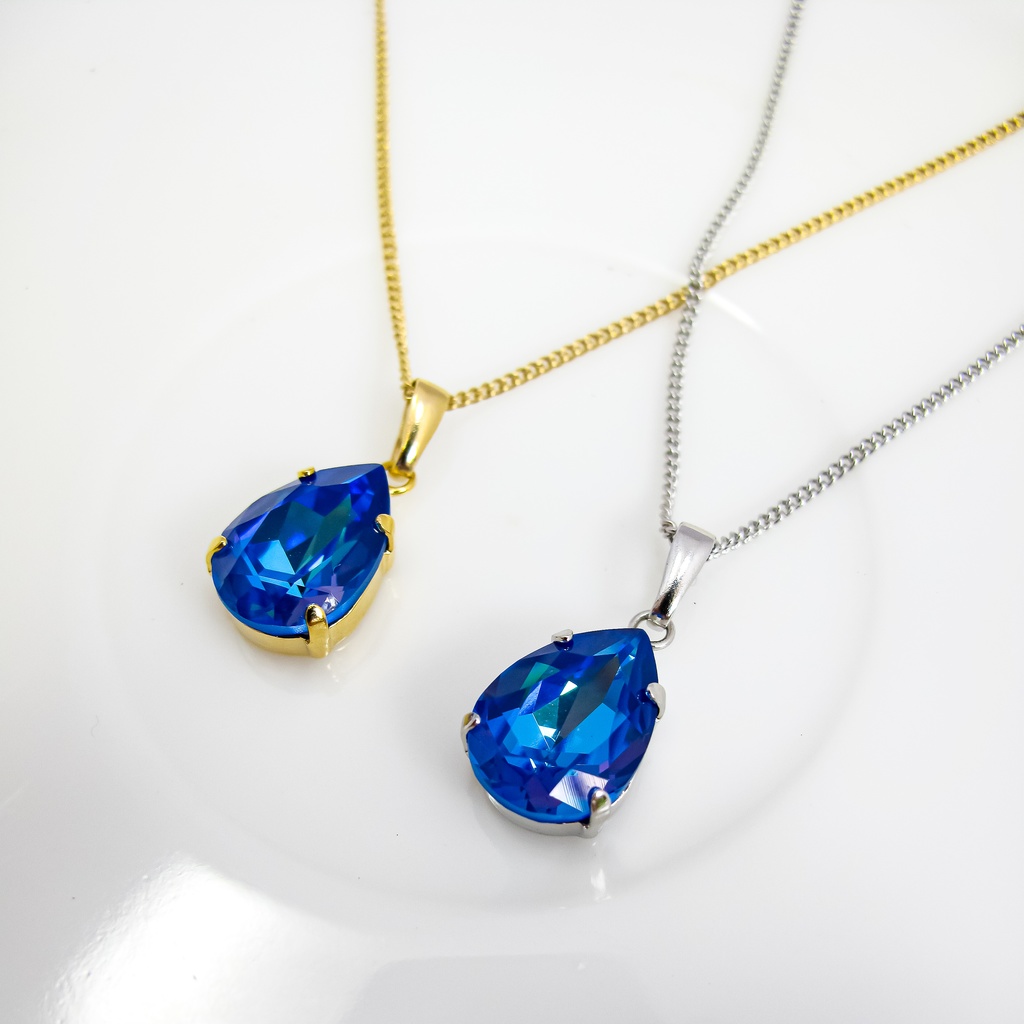 星影のディライトネックレス *ロイヤルブルーディライト* 金具の色が選べます